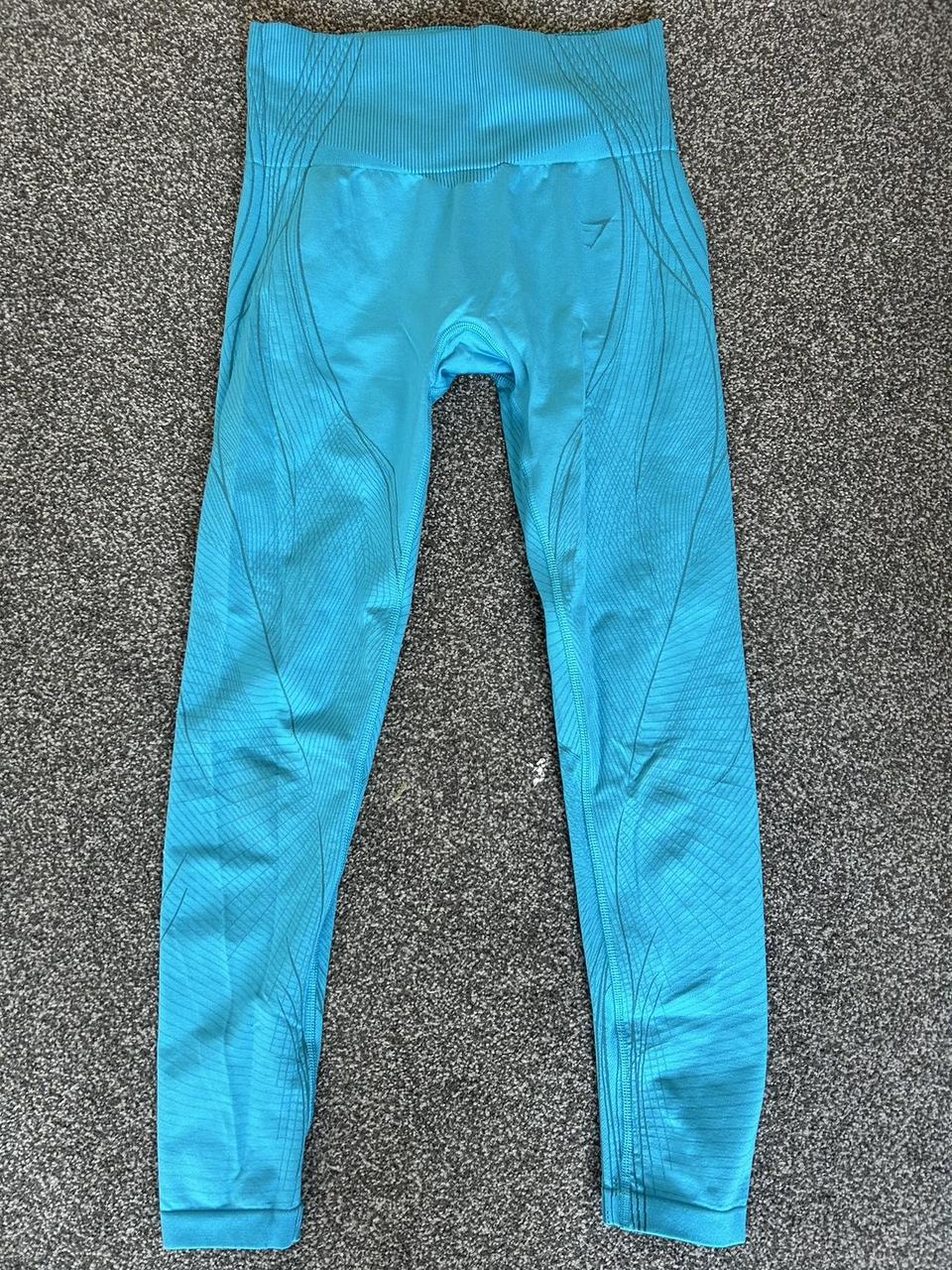 Blue gymshark leggings perfect condition. Worn once... - Depop