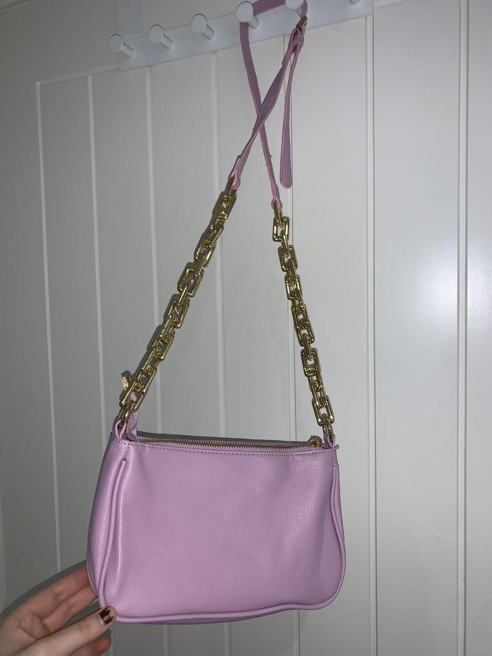 Raffaella pink/lilac crossbody hand bag with gold... Depop
