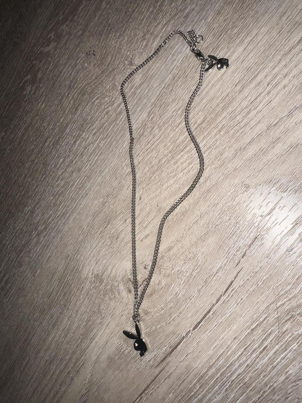Misguided Playboy bunny silver necklace perfect... - Depop