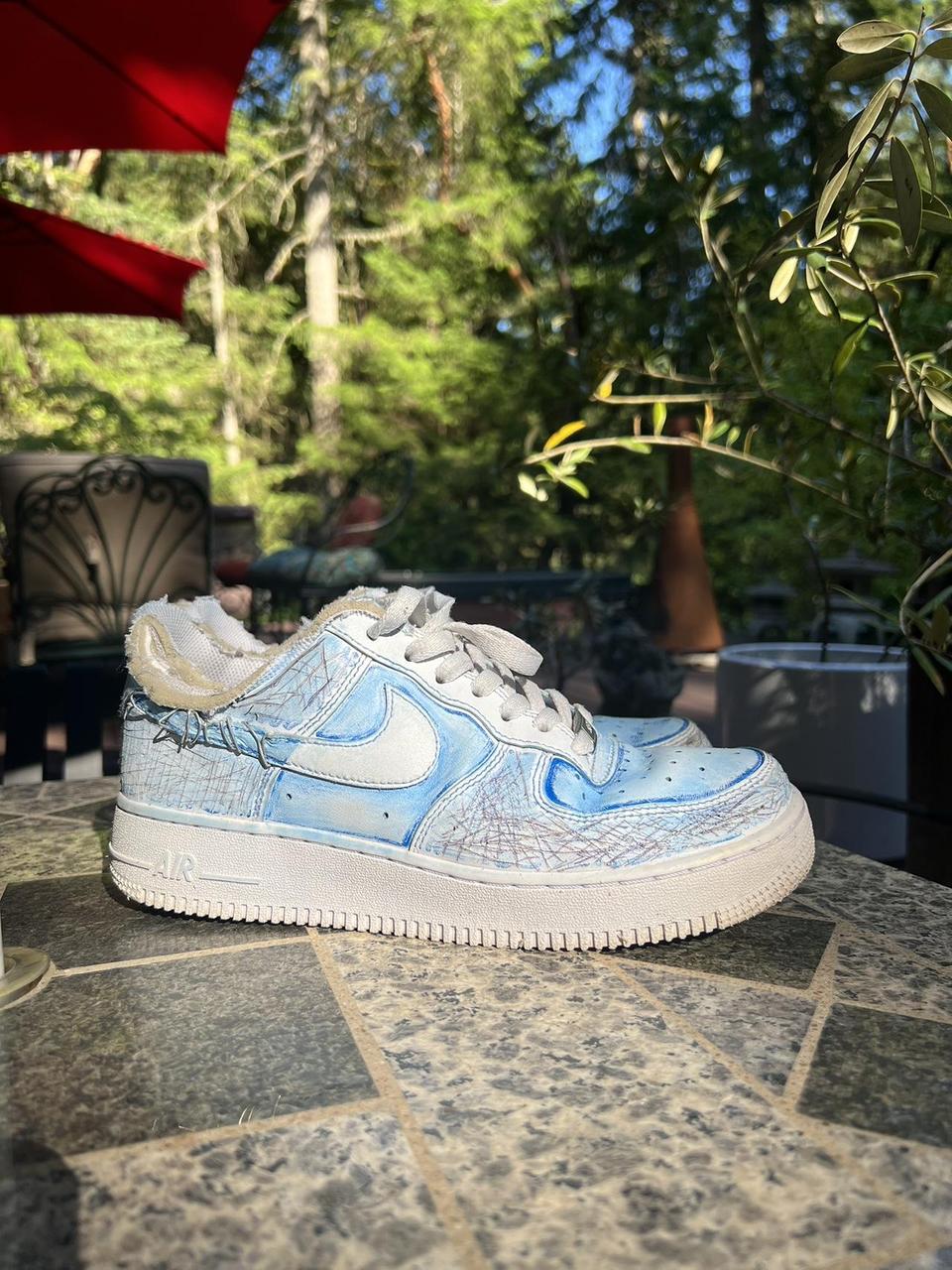 Custom Distressed AF1 low These are DIY distressed. Depop