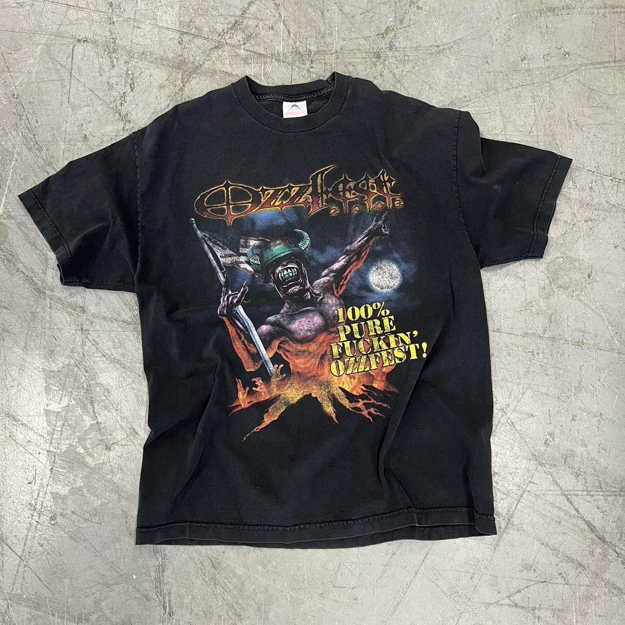 トップス ORIGINAL TOUR TEE 2003 Ozzy Osbourne Ozzfest Tour Tee - Wear & Fading | Depop