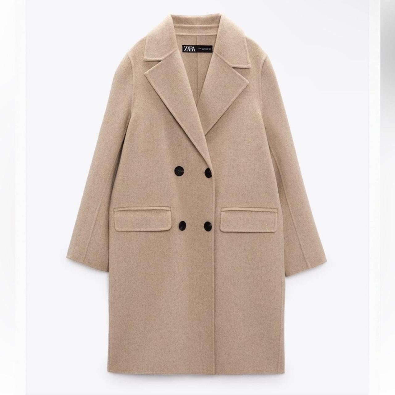 Zara double breasted wool blend coat Depop