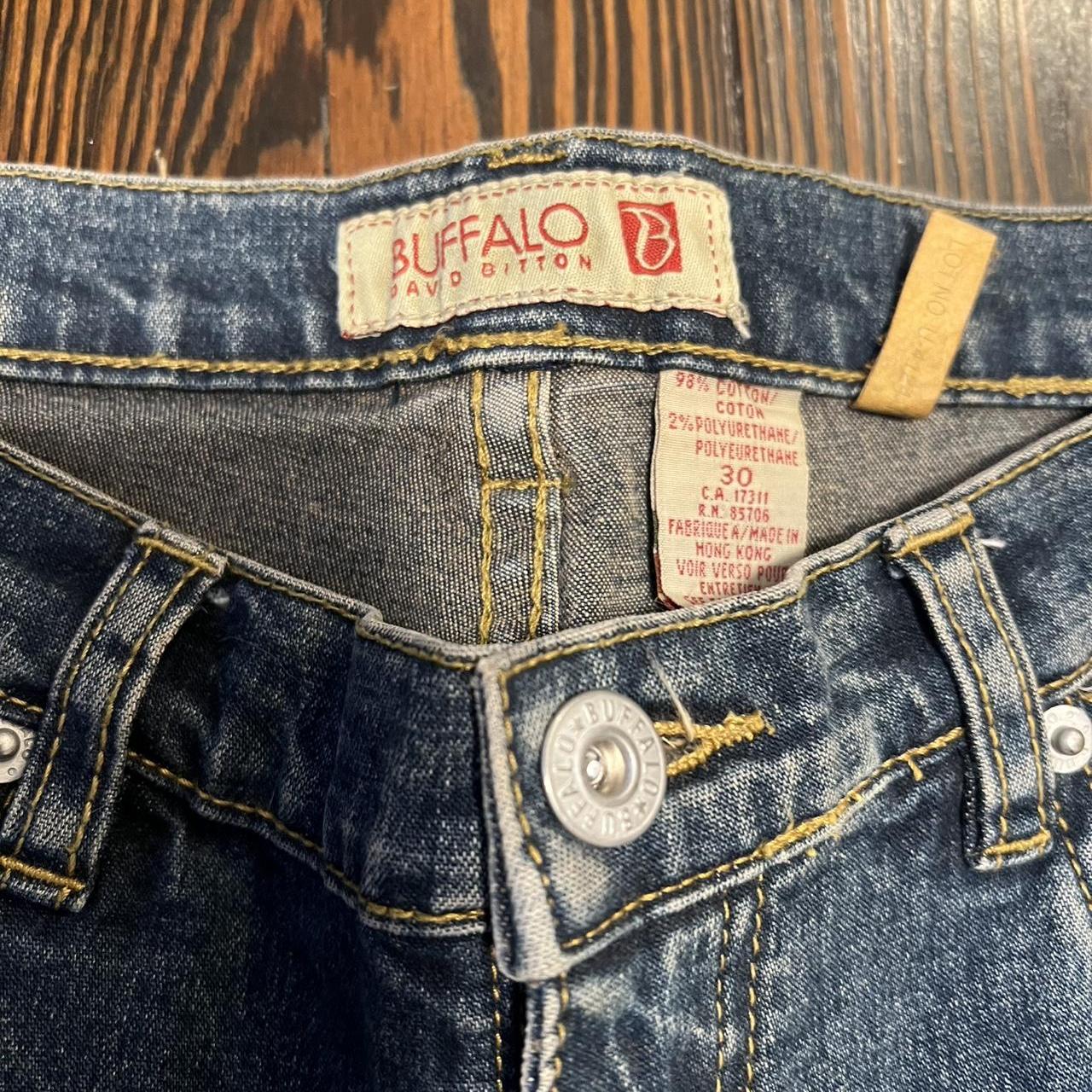 90s low rise flare jeans with patches jeans Depop