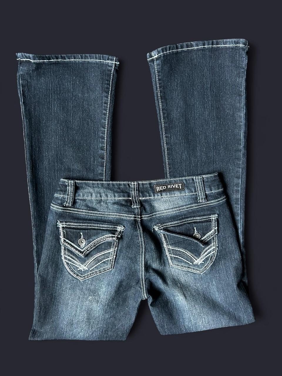 Preloved Women's Bootcut Pants - Navy/Blue - 7 – … - image 3