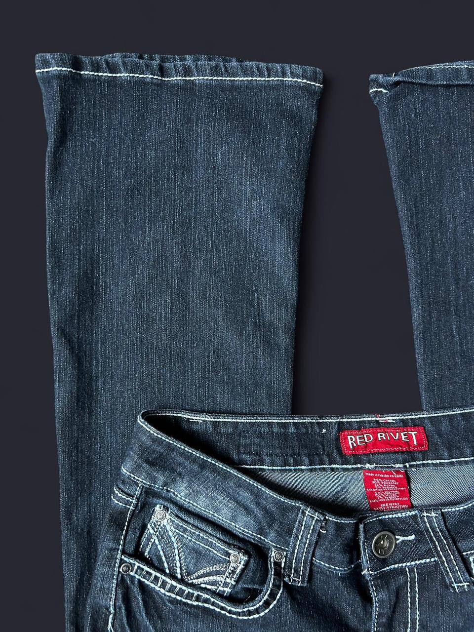 Preloved Women's Bootcut Pants - Navy/Blue - 7 – … - image 2