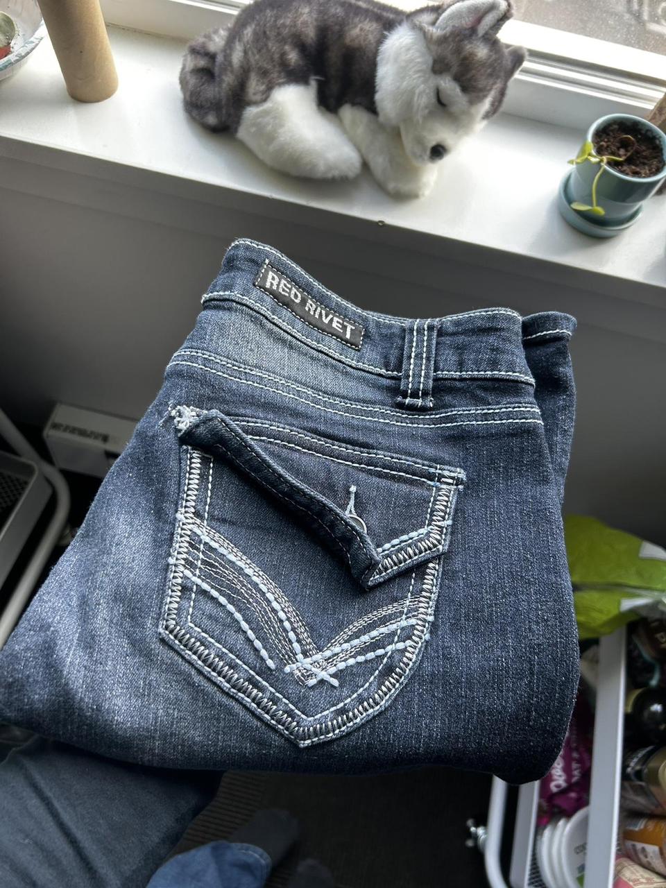 Preloved Women's Bootcut Pants - Navy/Blue - 7 – … - image 5