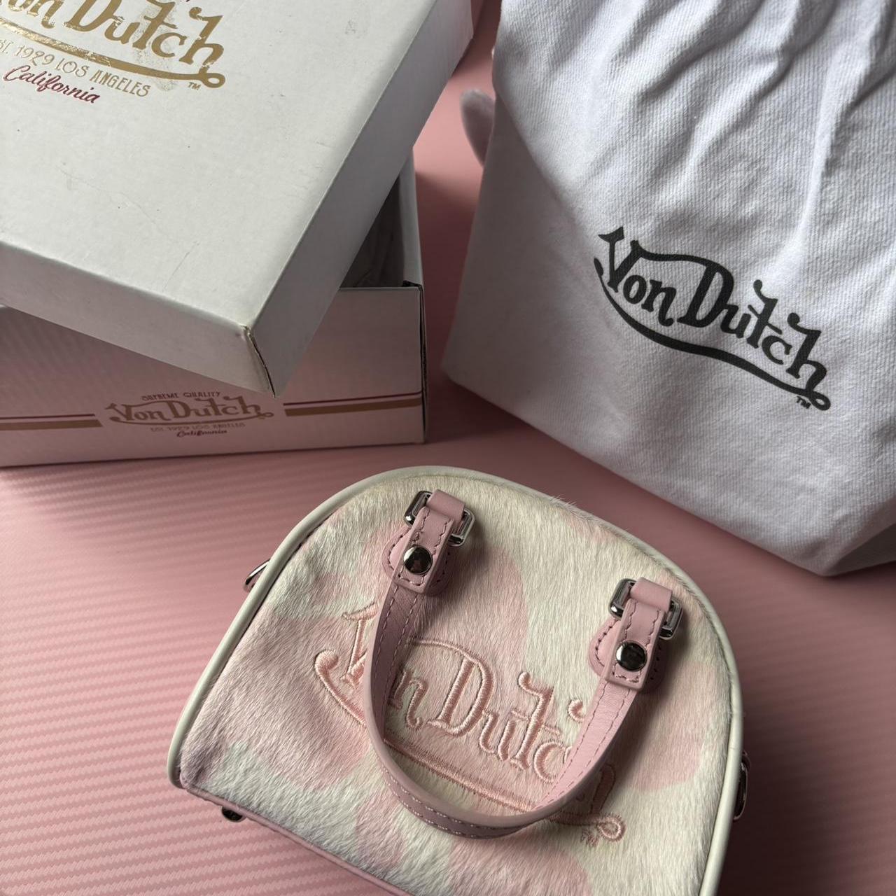 Von Dutch Pink Bowling Bag Purse Bag Large Vintage (READ