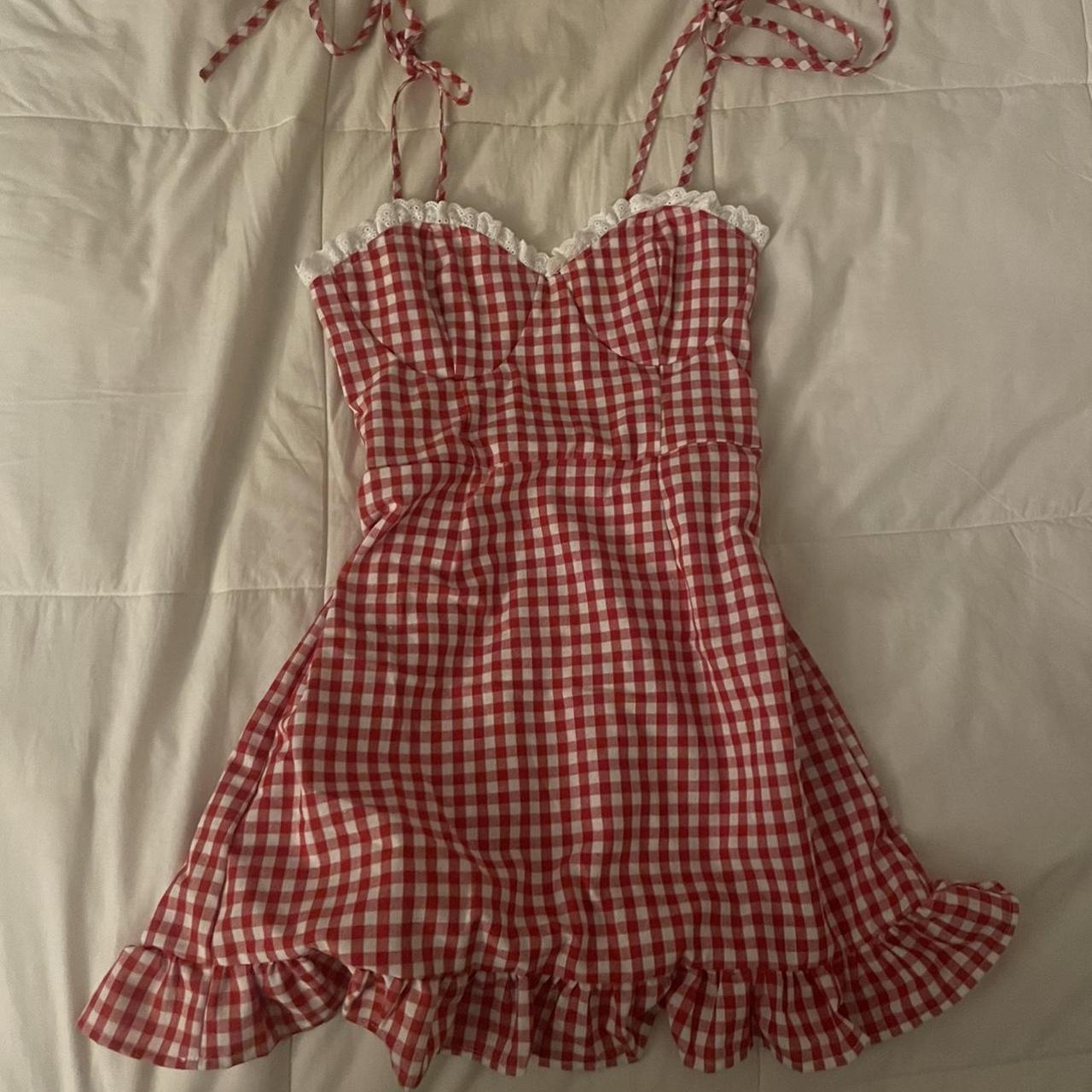 Red checkered nwot gingham dress by brandy Melville . for Sale in Los  Angeles, CA - OfferUp