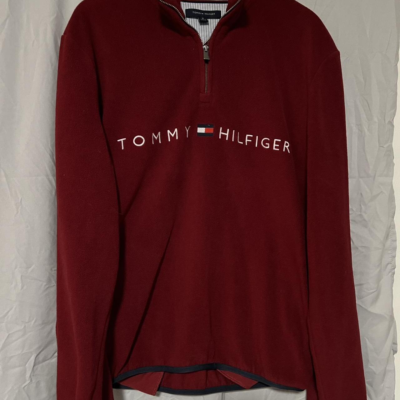 tommy hilfiger fleece sweater men’s M great for... - Depop