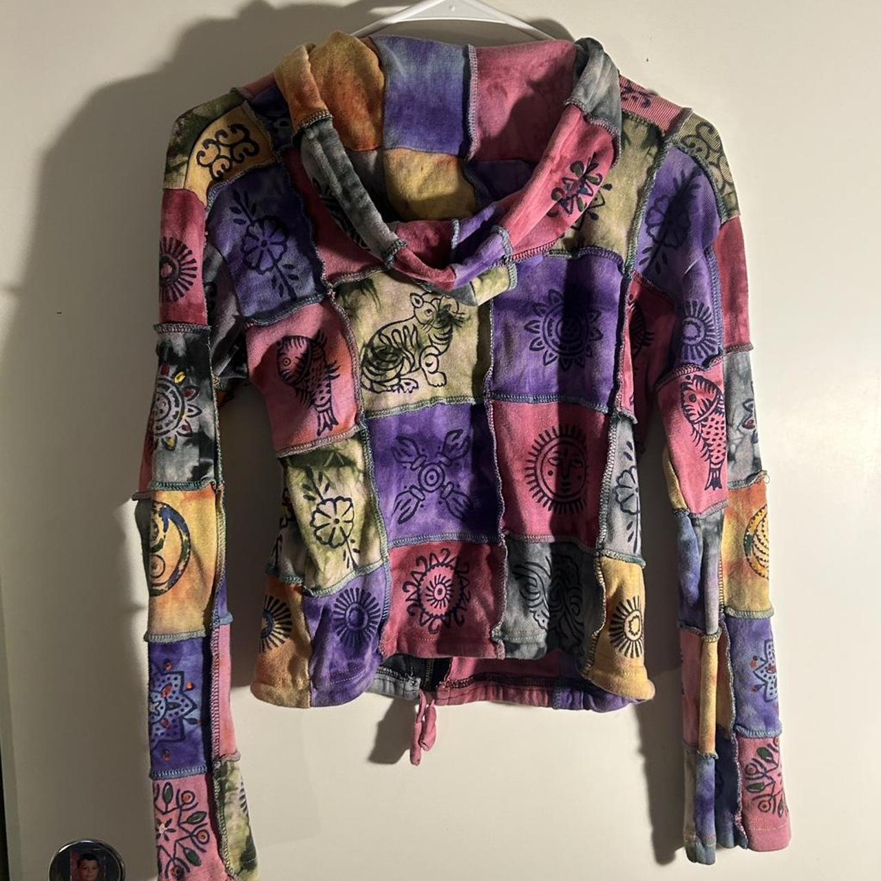 Women's Jacket - Multi - S – Colourful patchwork … - image 2