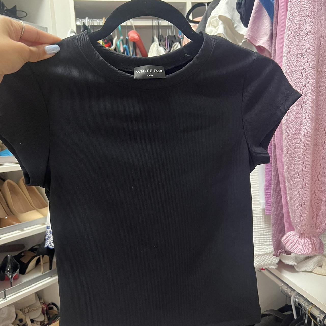 white fox black top, size small, never worn but took... - Depop