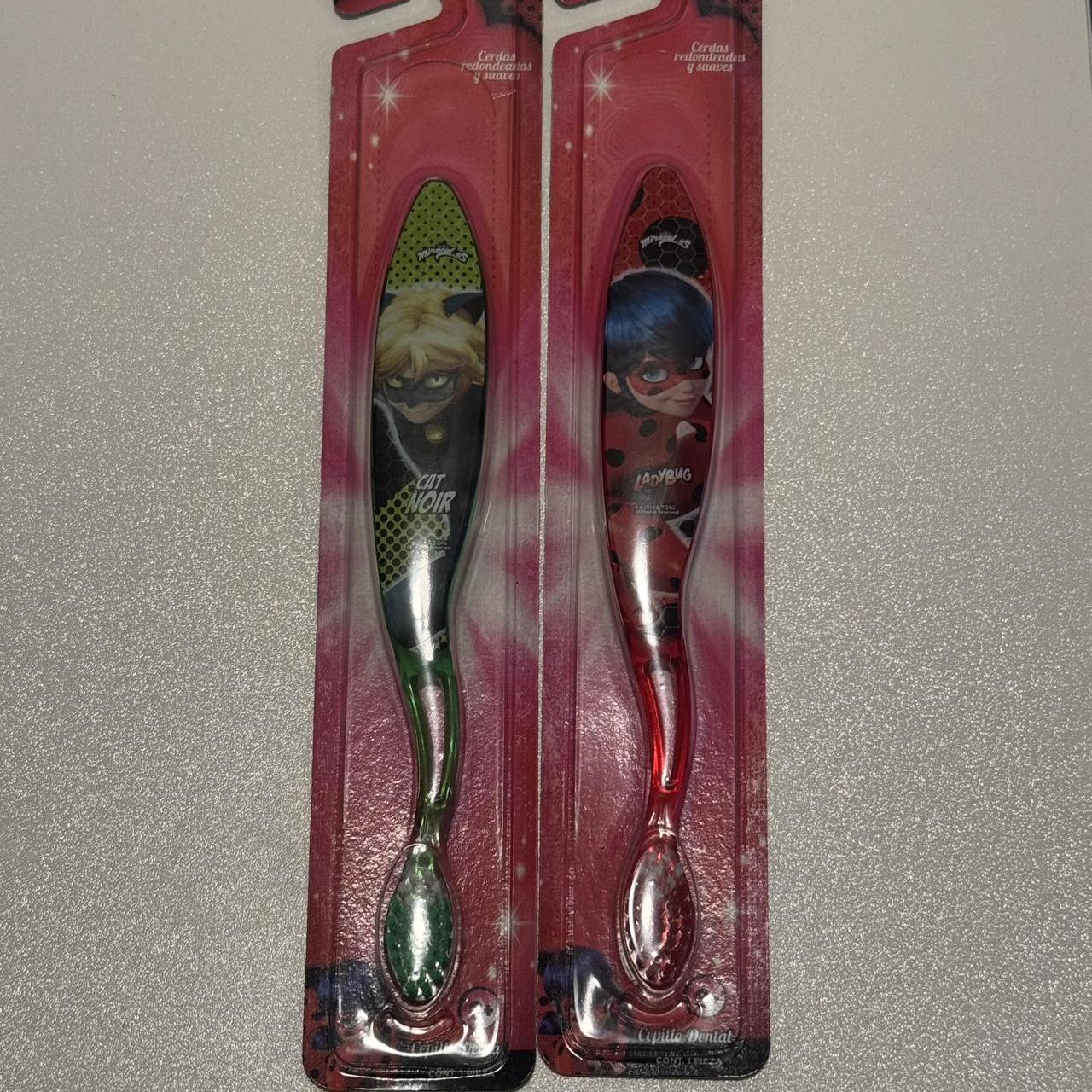 Miraculous Ladybug and Cat Noir toothbrush set... | Depop