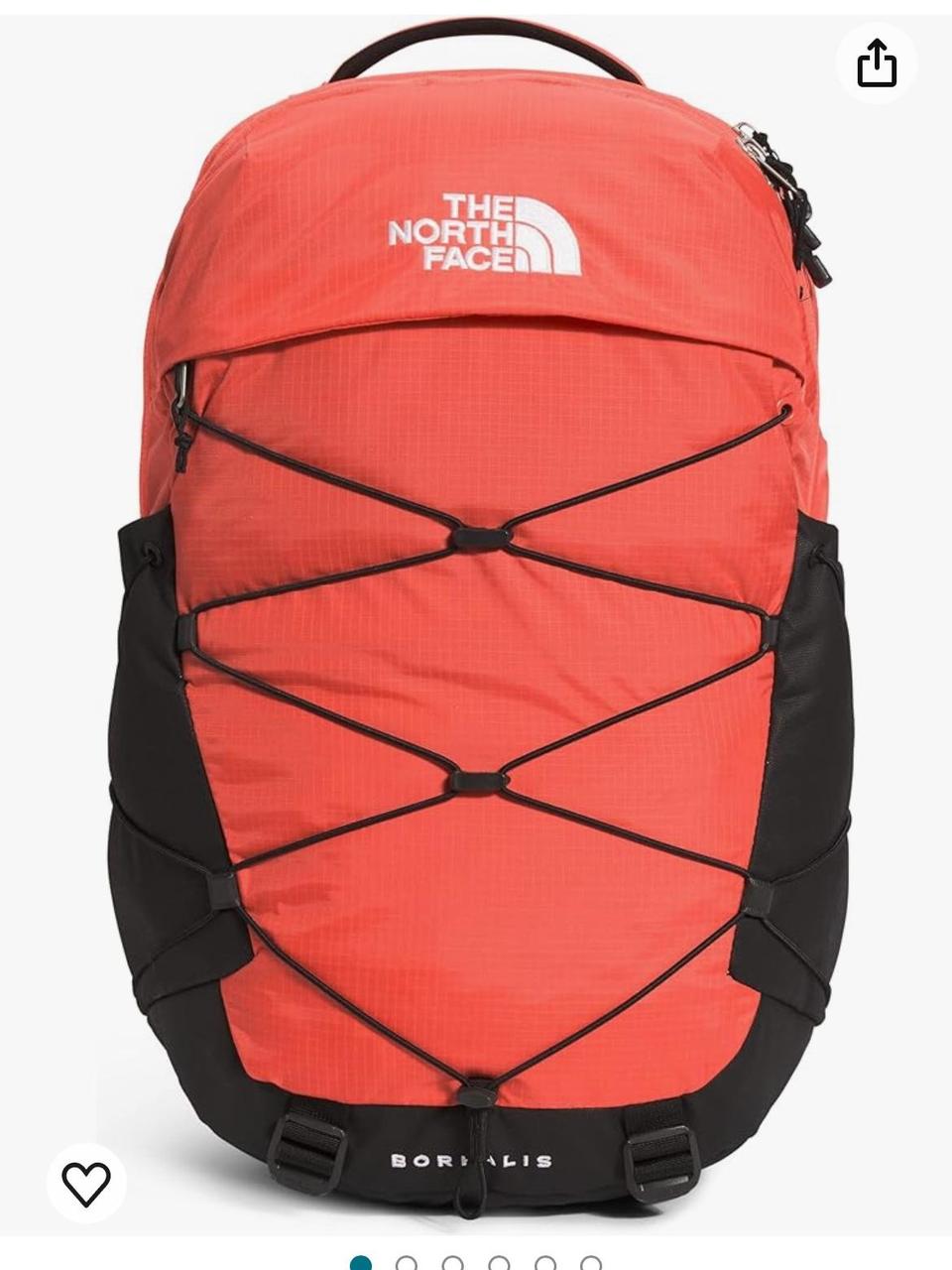 Orange and black north face backpack online