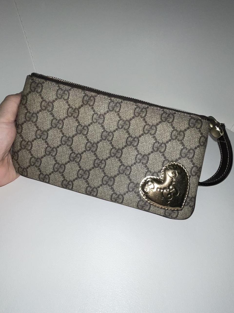 Gucci monogram GG canvas wallet bag wristlet with. Depop