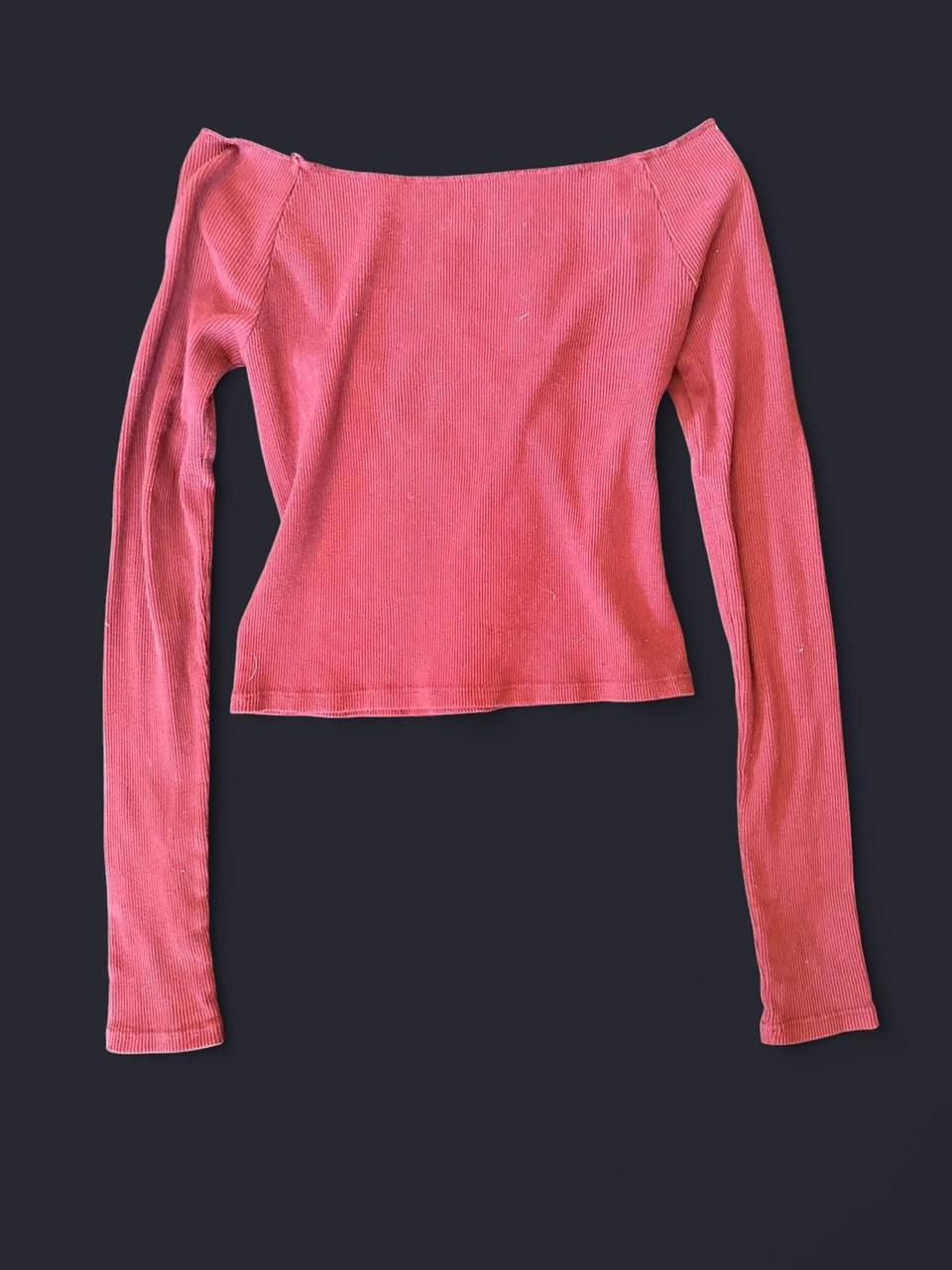 Brandy Melville Women's Shirt Red S – Red off-the-shoulder