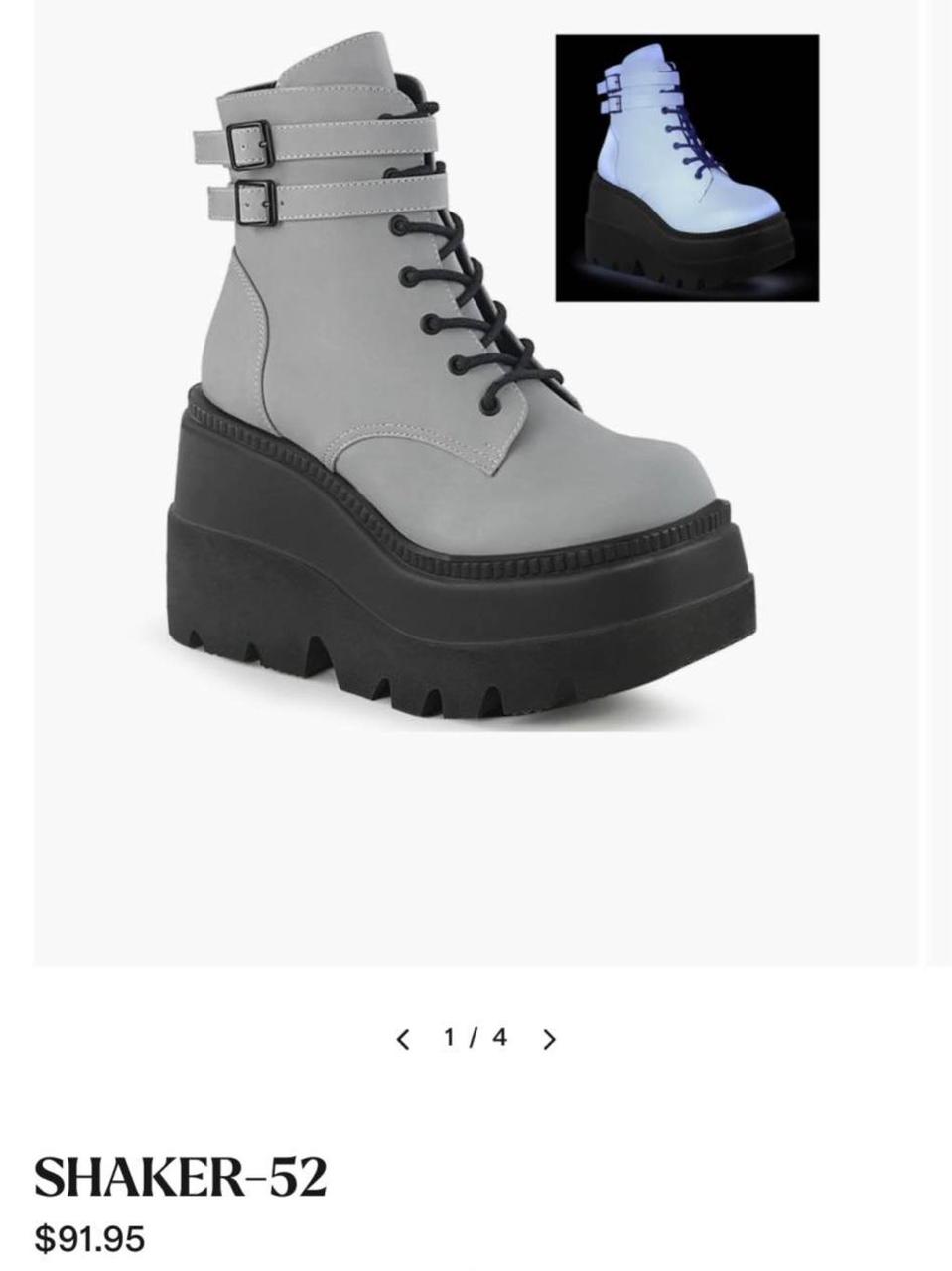 Demonia Women's Platform Boots - Black/Silver - U… - image 1