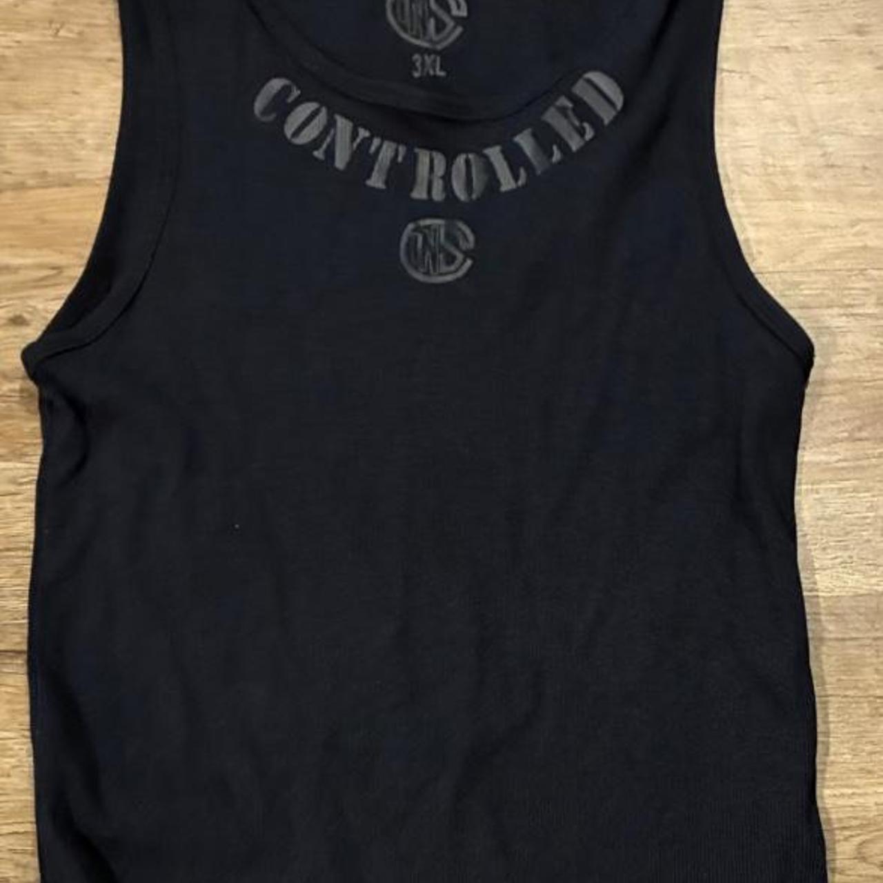 Controlled insanity men's black shirt
