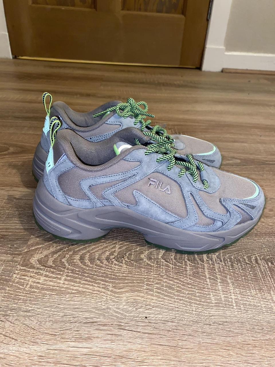 Fila Heroics Grey Neon Green Trainers #fila #heroics - Depop