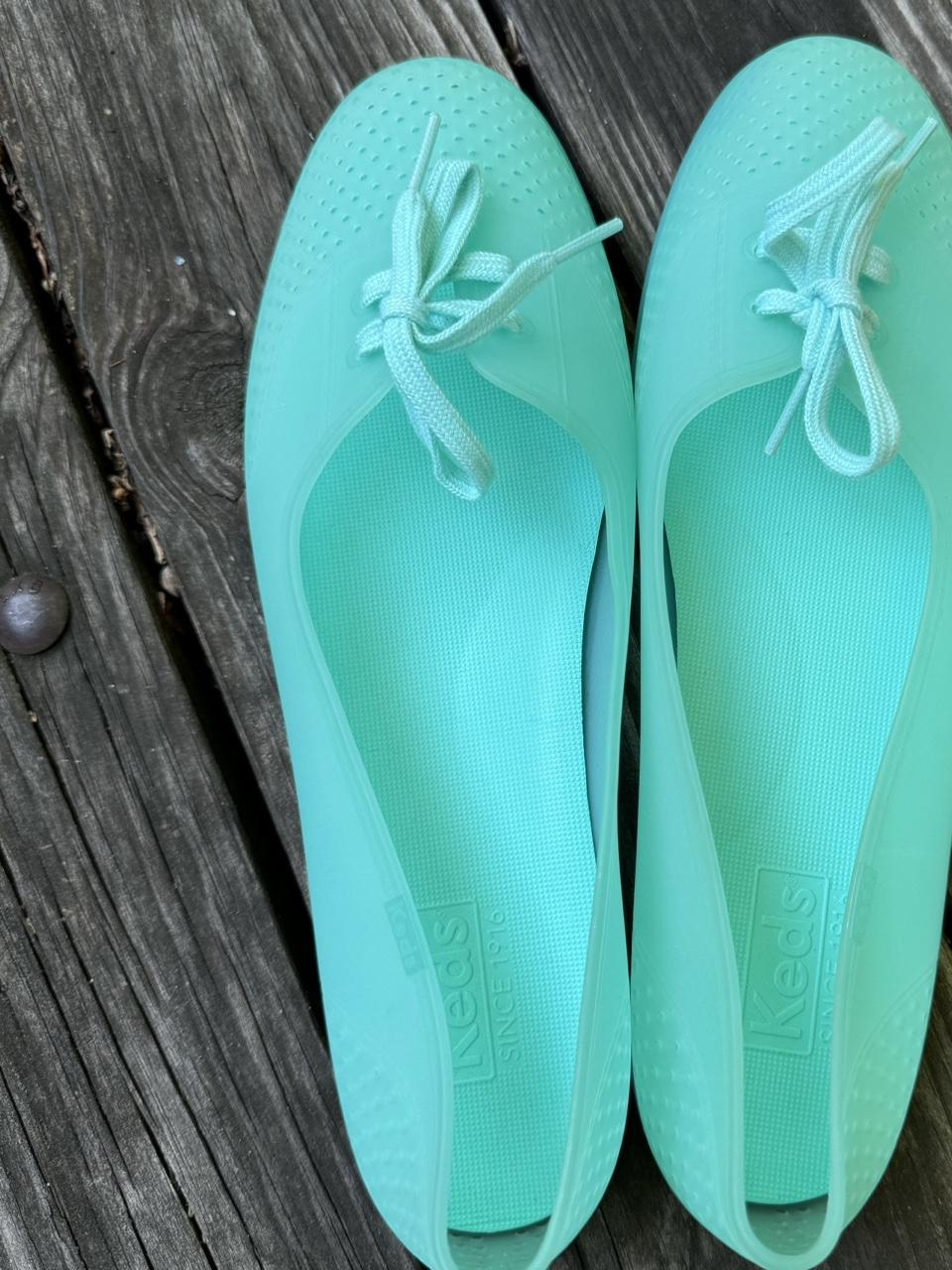 Ladies Keds Teacup Aqua Jelly Slip On Shoes Flats. Depop