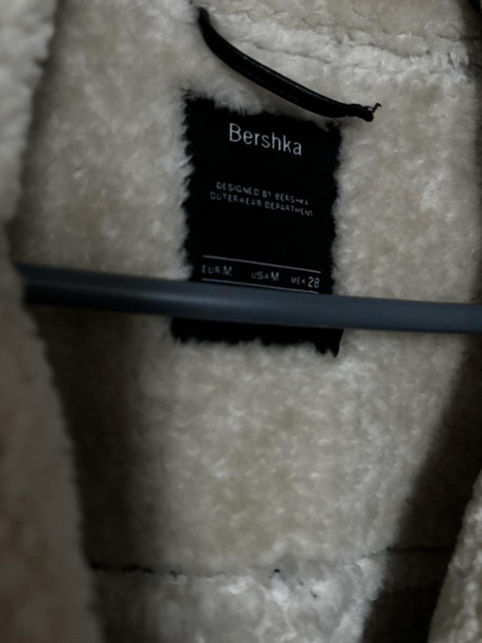 BERSHKA aviator faux fur jacket Mid length - think... - Depop