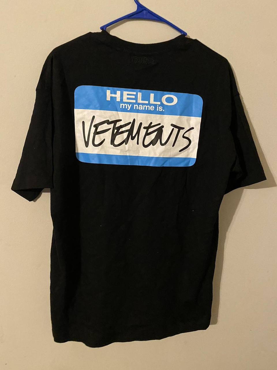 Vetements “My name is” T shirt Size L Never worn... - Depop