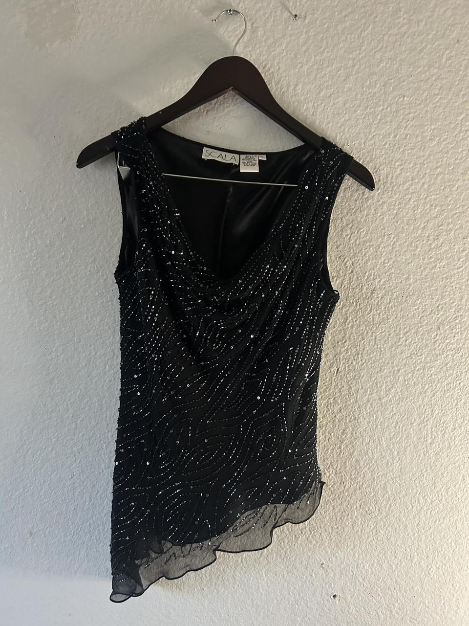 Scala Women's Tank top - Black - L – Scala Beaded… - image 8