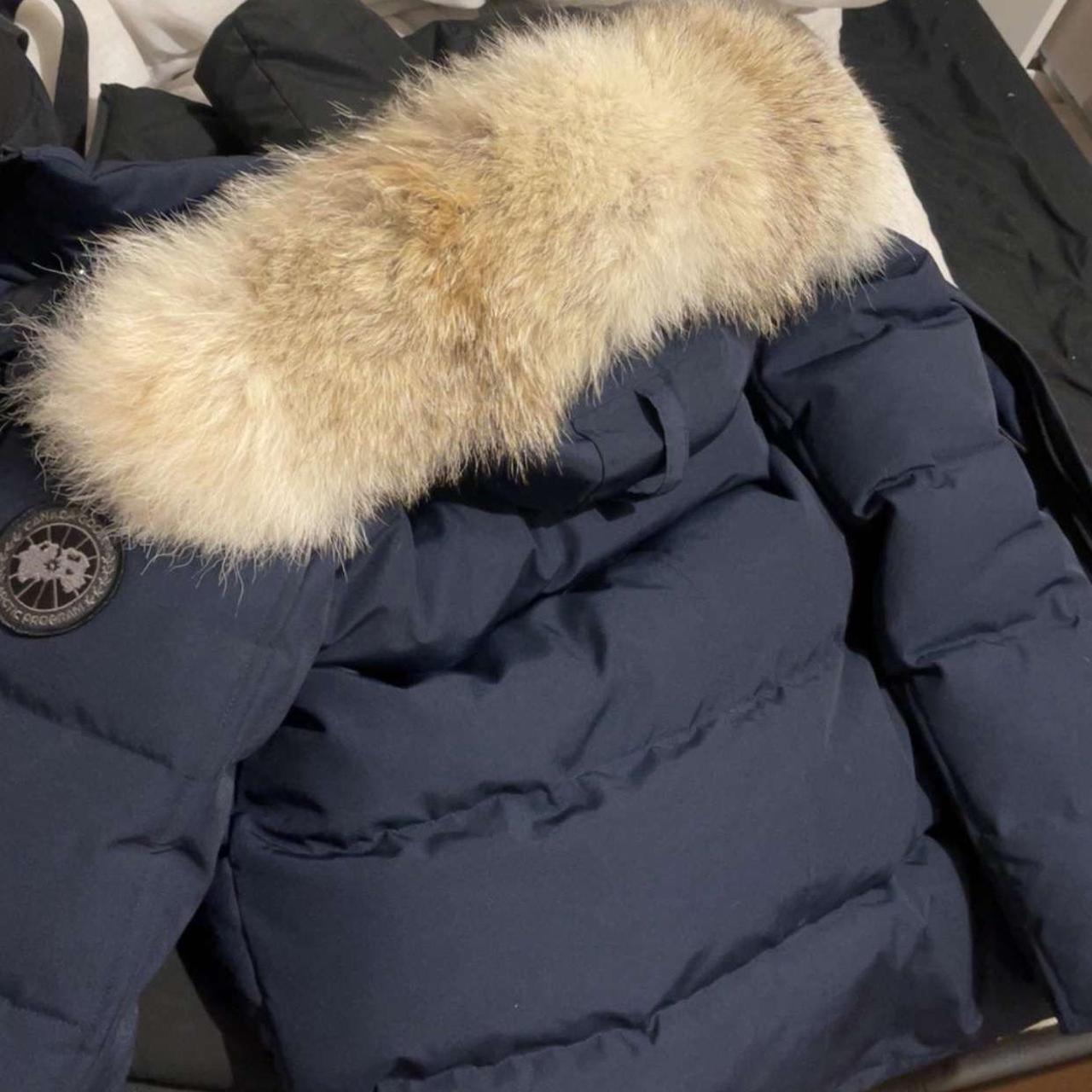 canada goose wyndham parka +£200 enhanced fur navy... - Depop