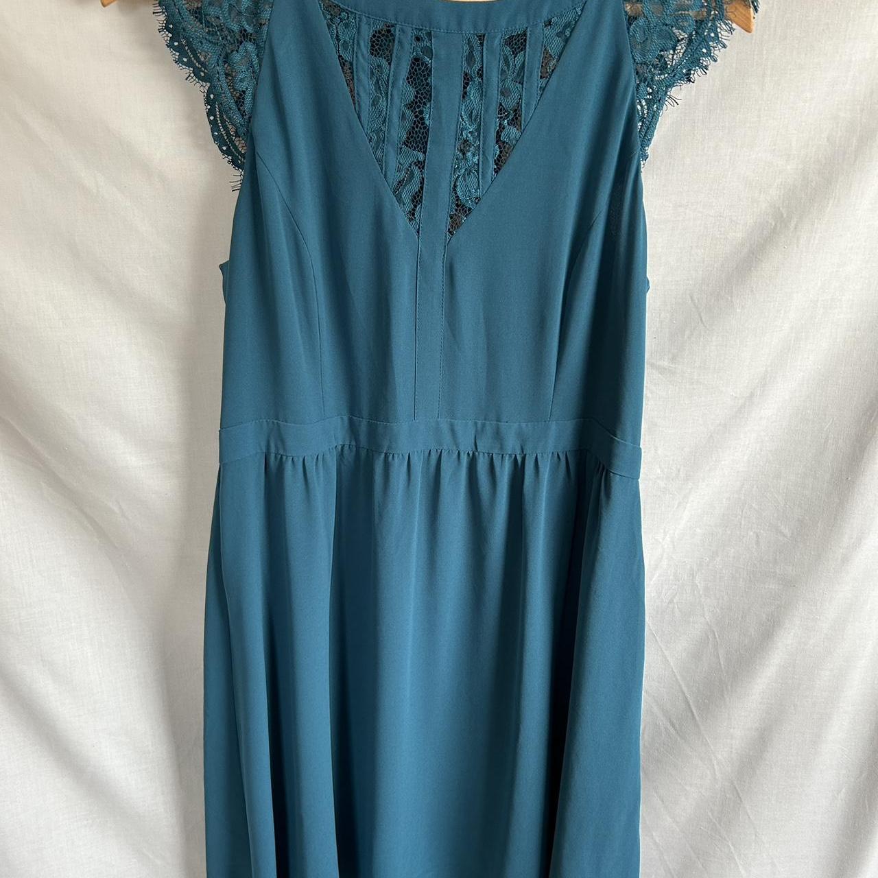 Teal Green and Lace Occasion Wear Dress Size