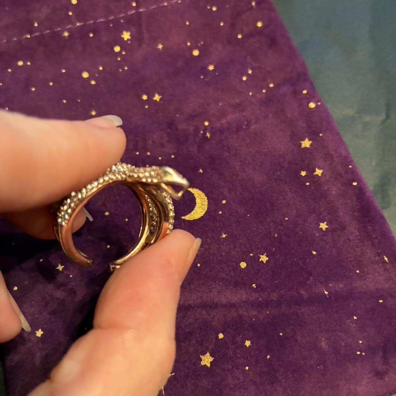 Women's Ring - Gold/Silver – Adjustable Rhineston… - image 4