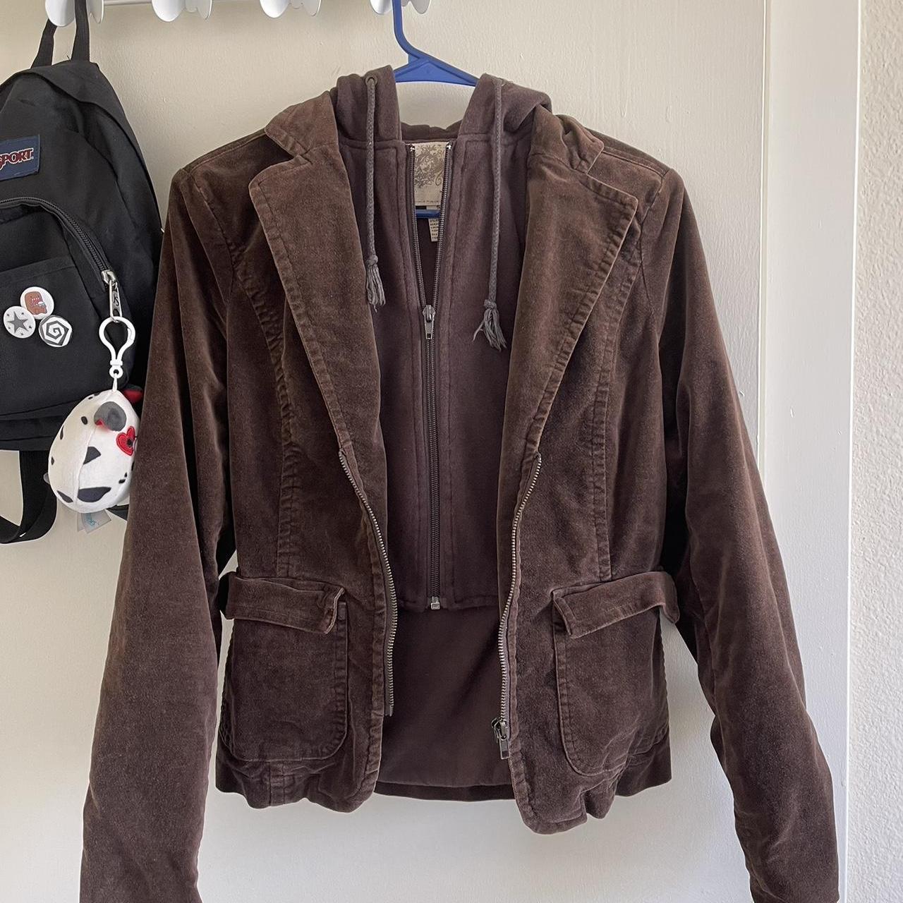 Brown Layered Jacket Brand is Timing size... Depop