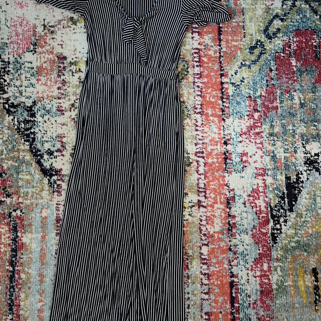 Black and white striped jumpsuit, with pockets!!... - Depop