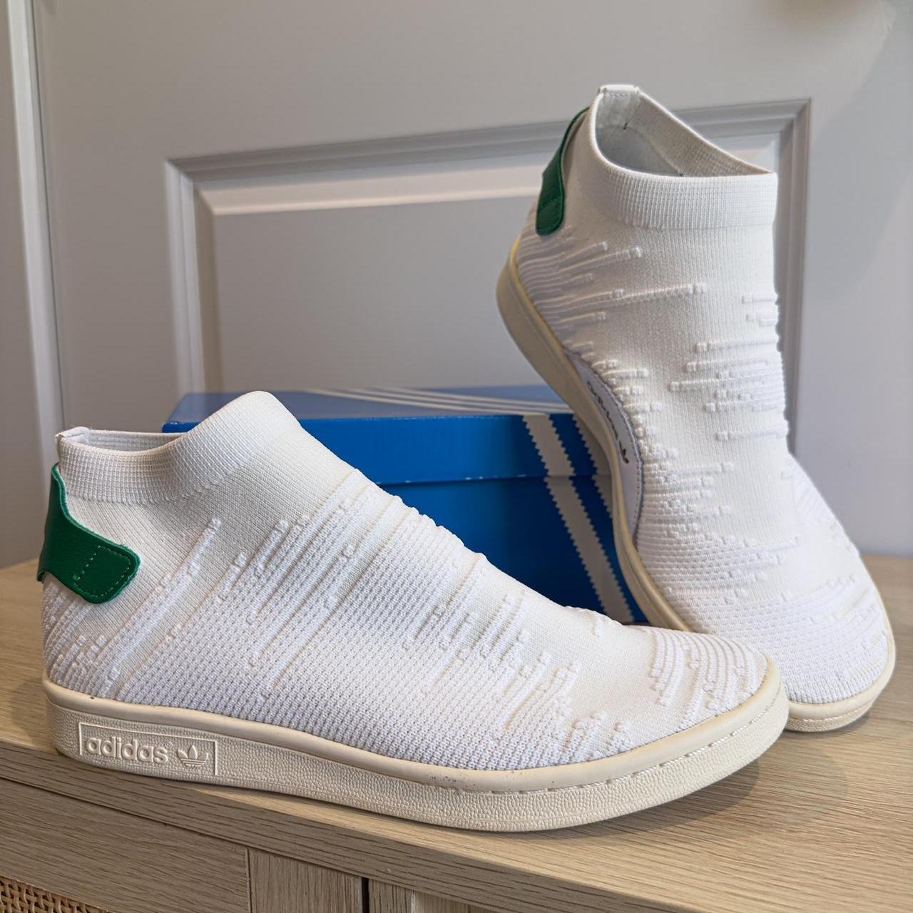 Adidas Stan Smith Sock Primeknit Slip On Shoes in. Depop