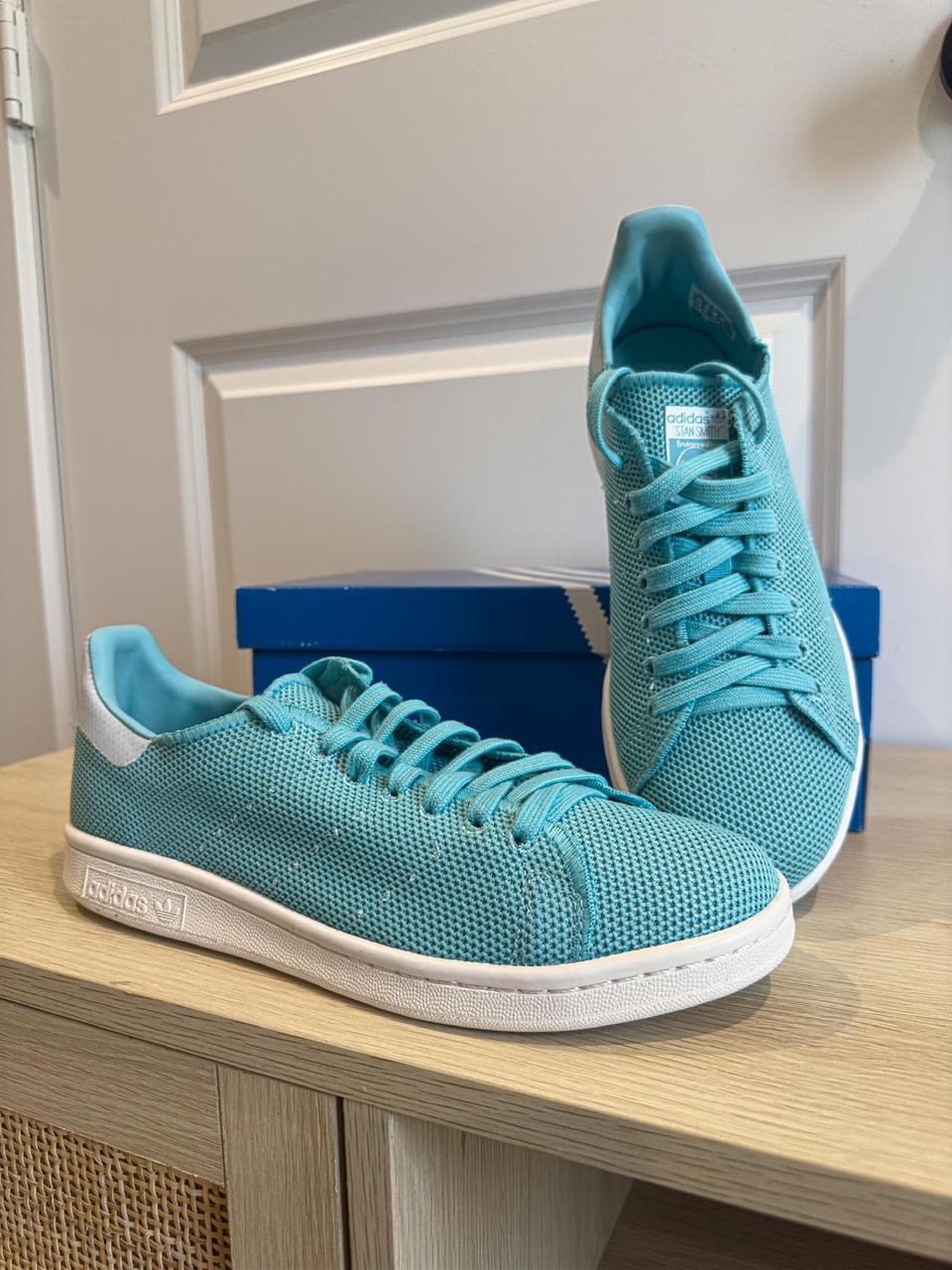 Adidas Stan Smith Turquoise Blue Walking Shoes