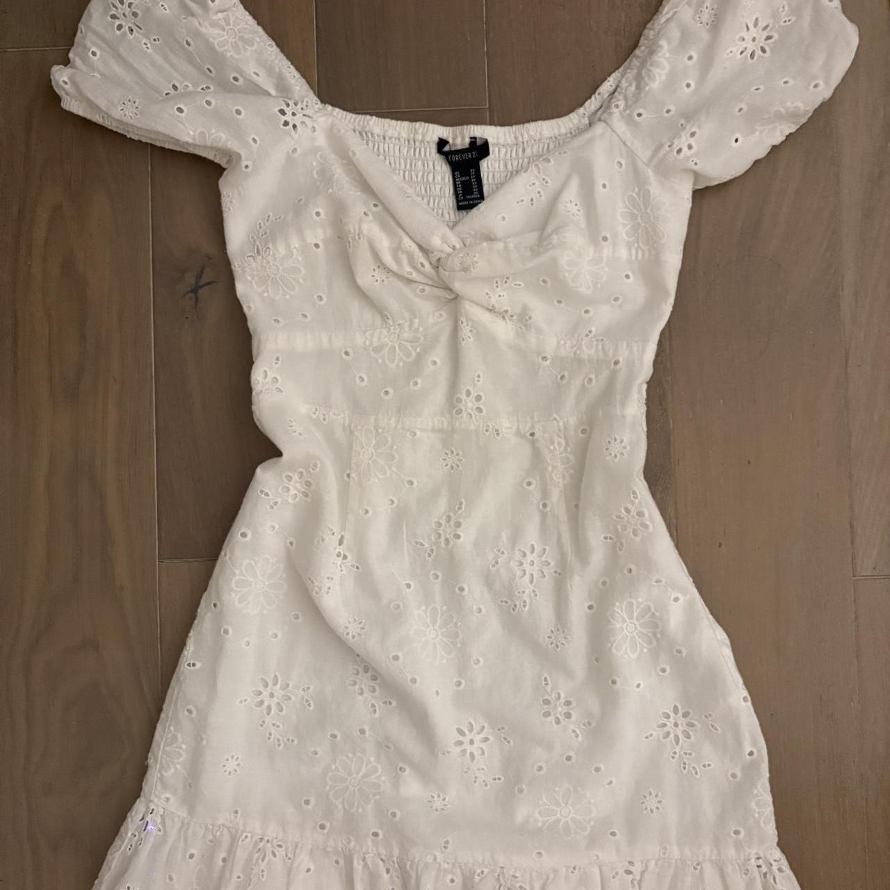 forever 21 white summer mini dress Depop
