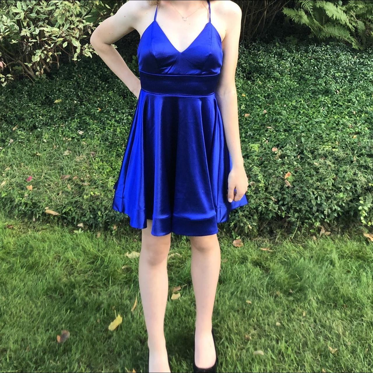 TeezeMe royal blue flare mini dress from Macy's.... - Depop