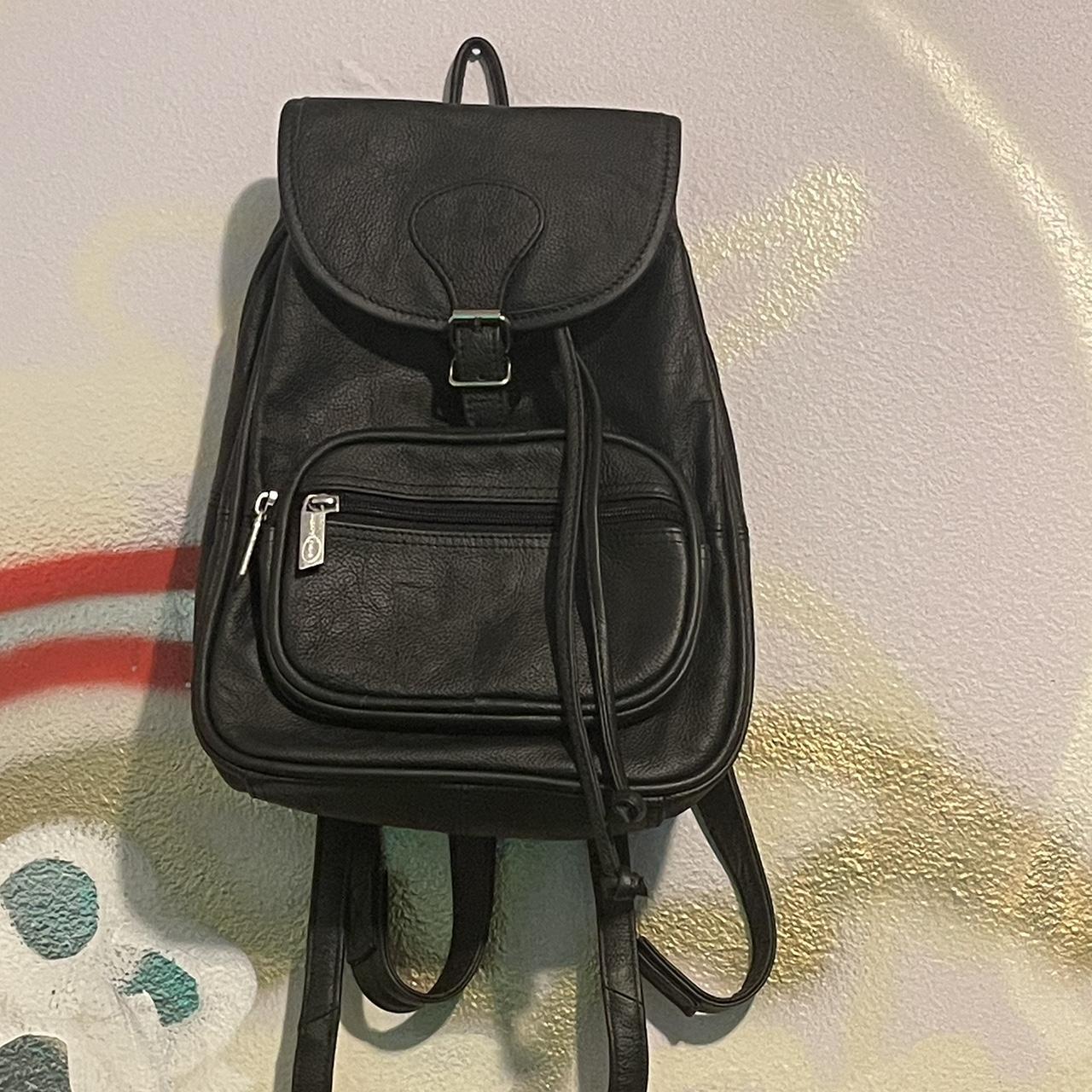 Amerileather Black Leather Backpack Super sturdy... - Depop