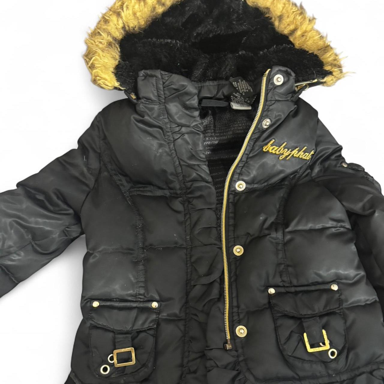 【激レア】 baby phat ダウンジャケット　ブラック　ファー付 ベイビーファット ベビファ BABYPHAT ダウンジャケット ブラック