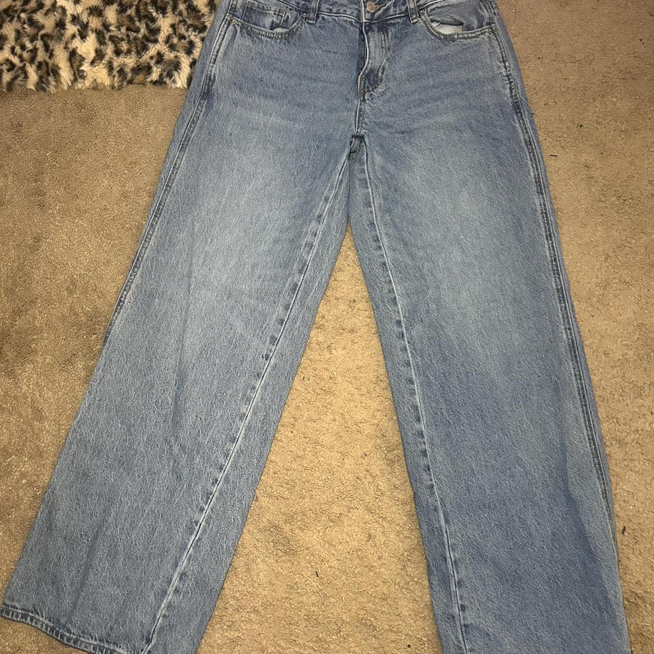 Light wash high waisted wide leg jeans... Depop