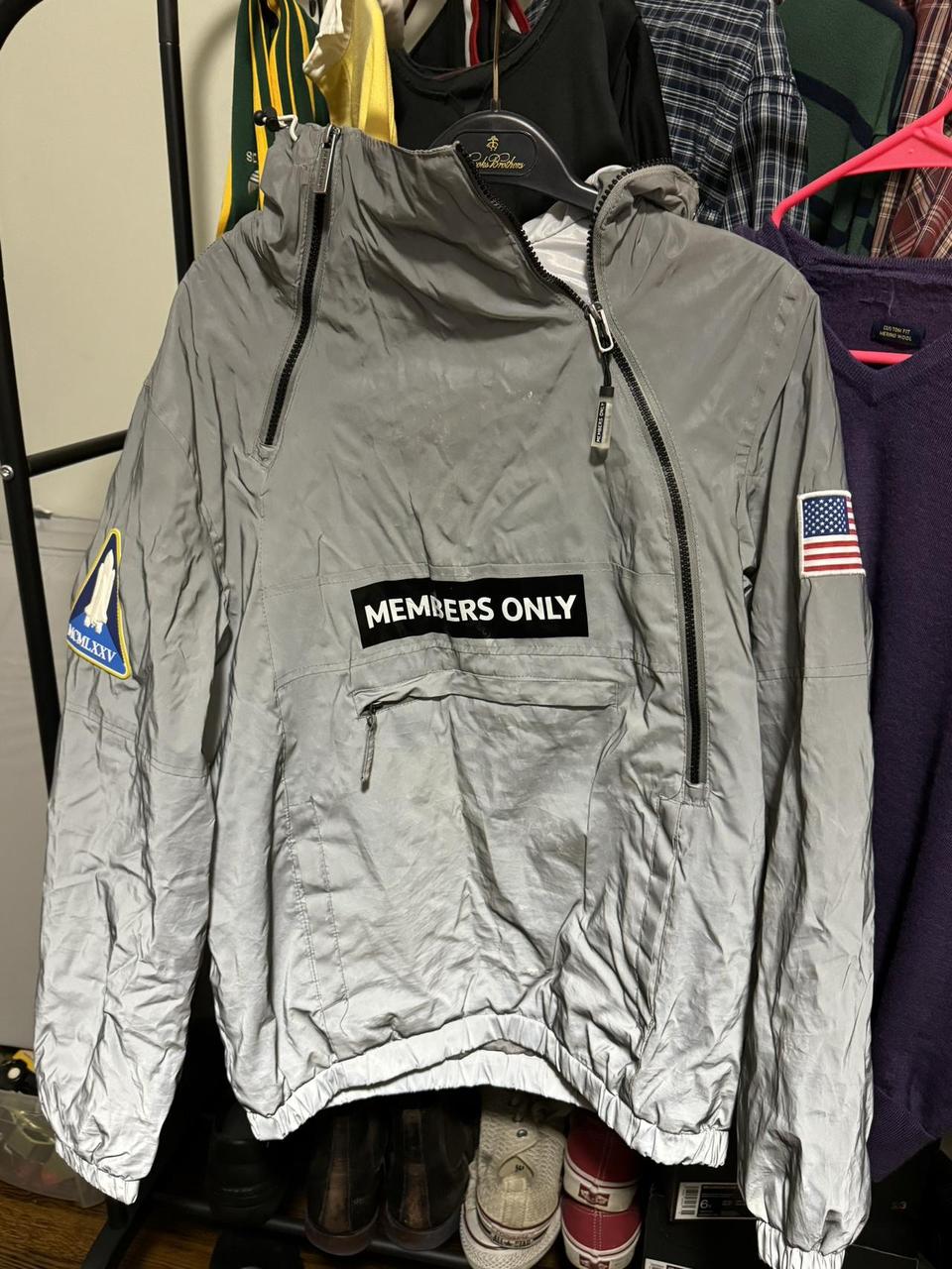 Members only on sale silver grey jacket