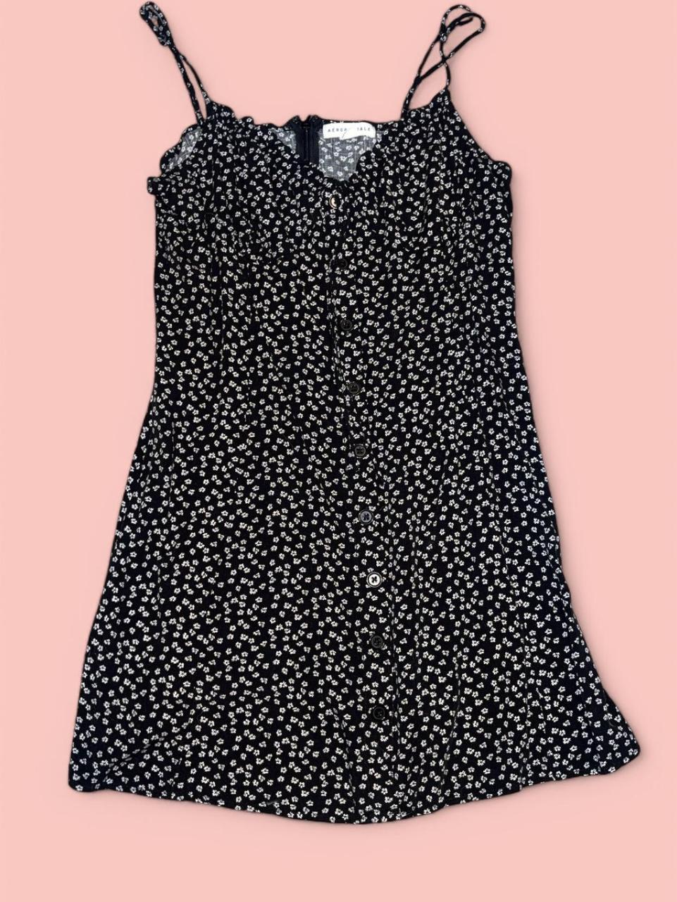 Aeropostale Women's Dress Black/Navy L – Black floral mini