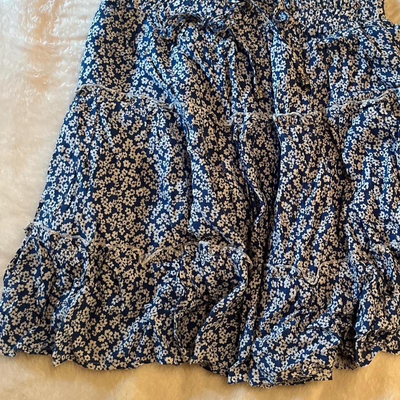 Princess Polly blue flower skirt size 2 very good... - Depop