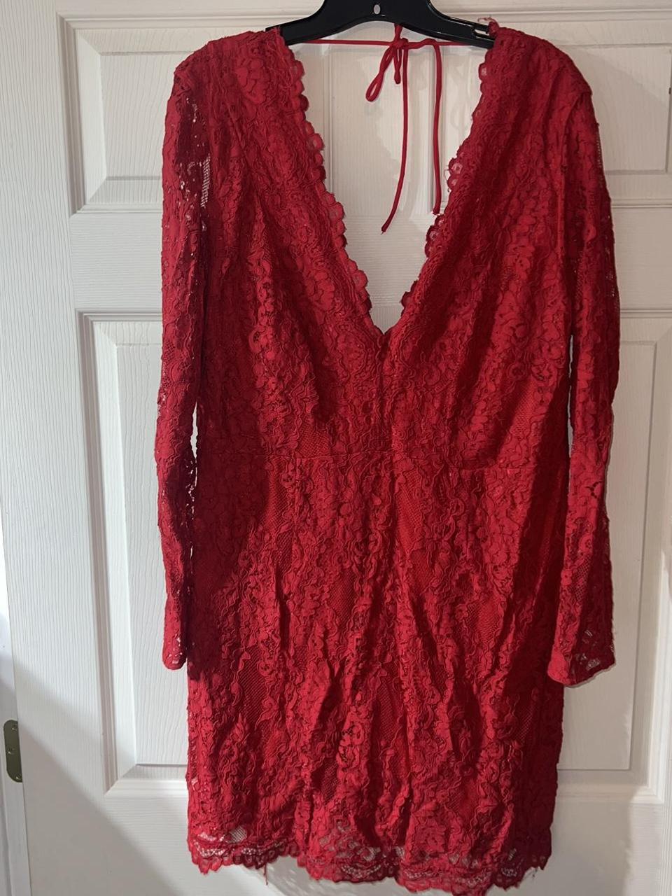 H&M Size 18 red lace dress. Super flattering. Worn... Depop