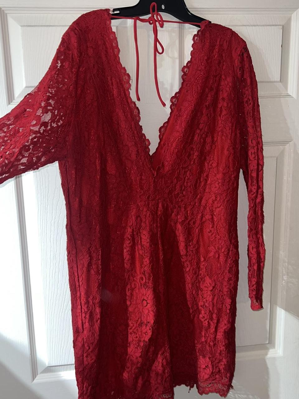 H&M Size 18 red lace dress. Super flattering. Worn... Depop