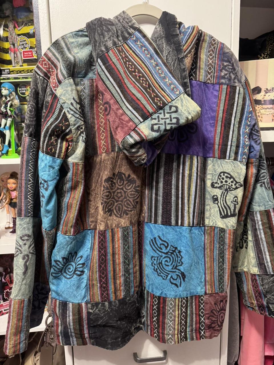 Women's Jacket - Multi - M – Hippie patchwork zip… - image 4