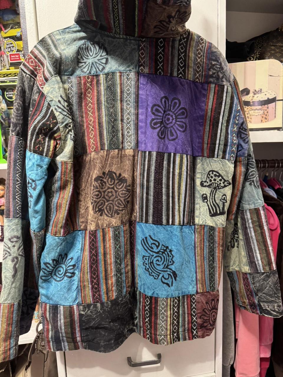 Women's Jacket - Multi - M – Hippie patchwork zip… - image 3