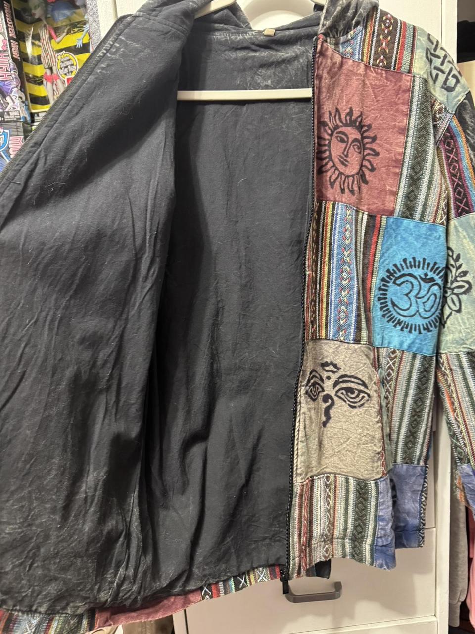 Women's Jacket - Multi - M – Hippie patchwork zip… - image 2