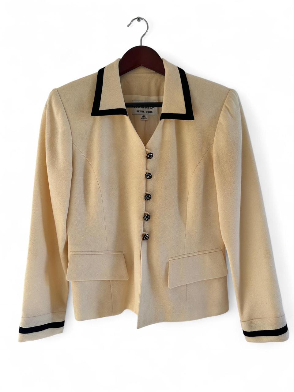 Albert Nipon Women's Wool Jacket - Cream/Yellow -… - image 1