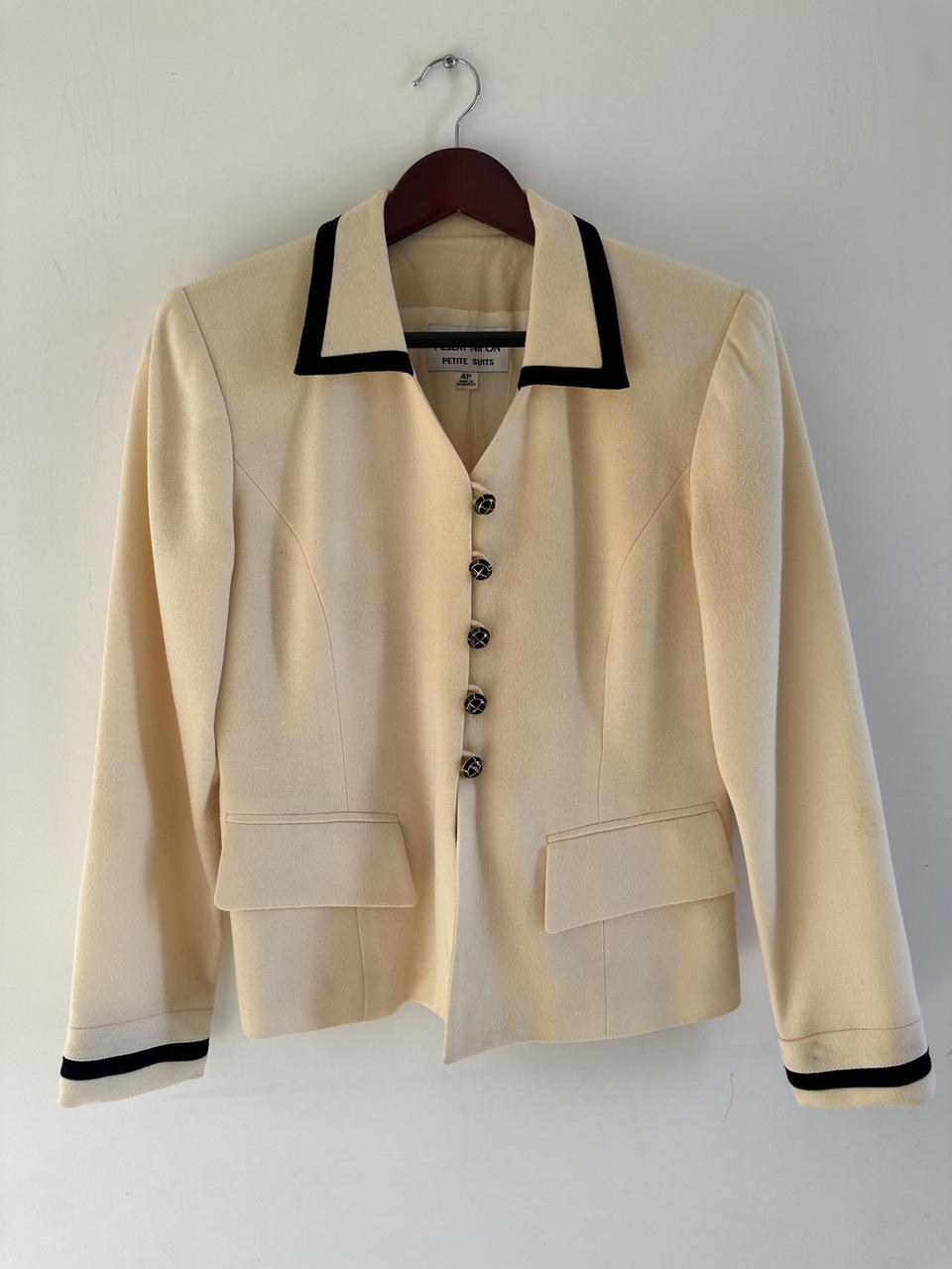 Albert Nipon Women's Wool Jacket - Cream/Yellow -… - image 1