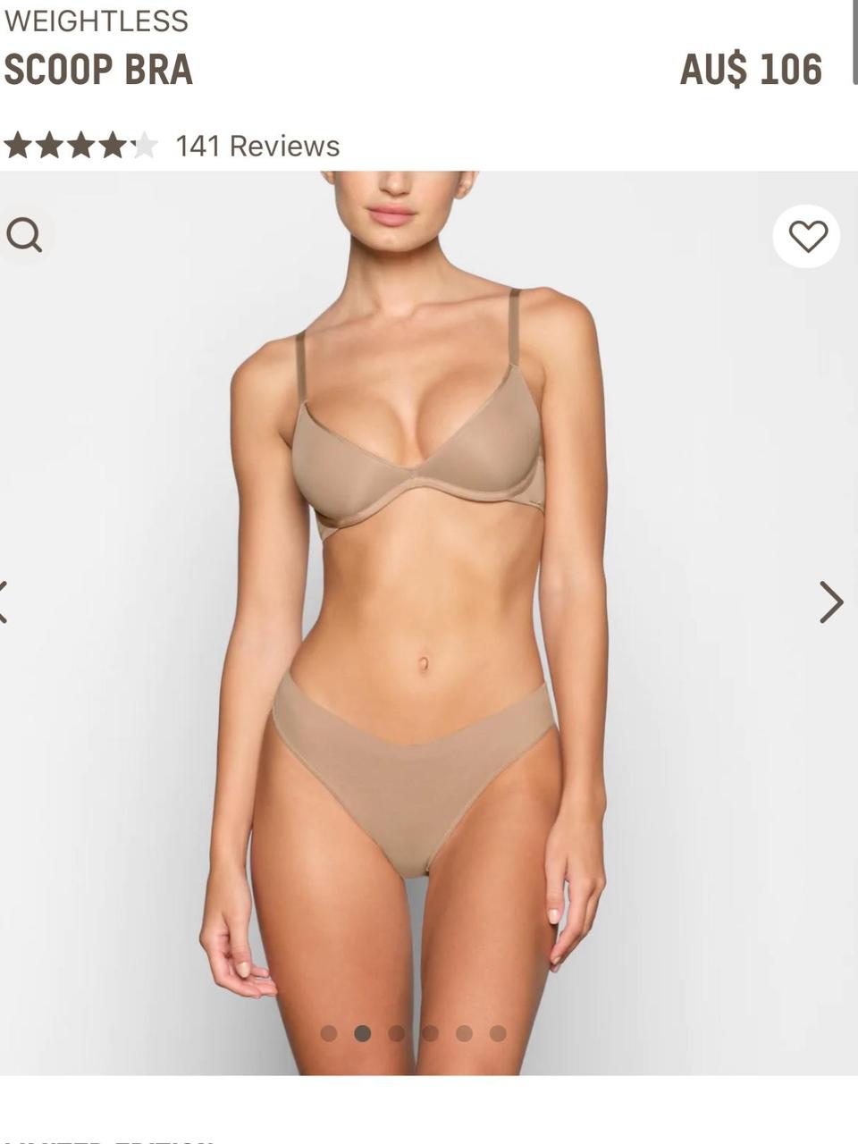 Skims Weightless Scoop Bra in Sand Brand New with... - Depop