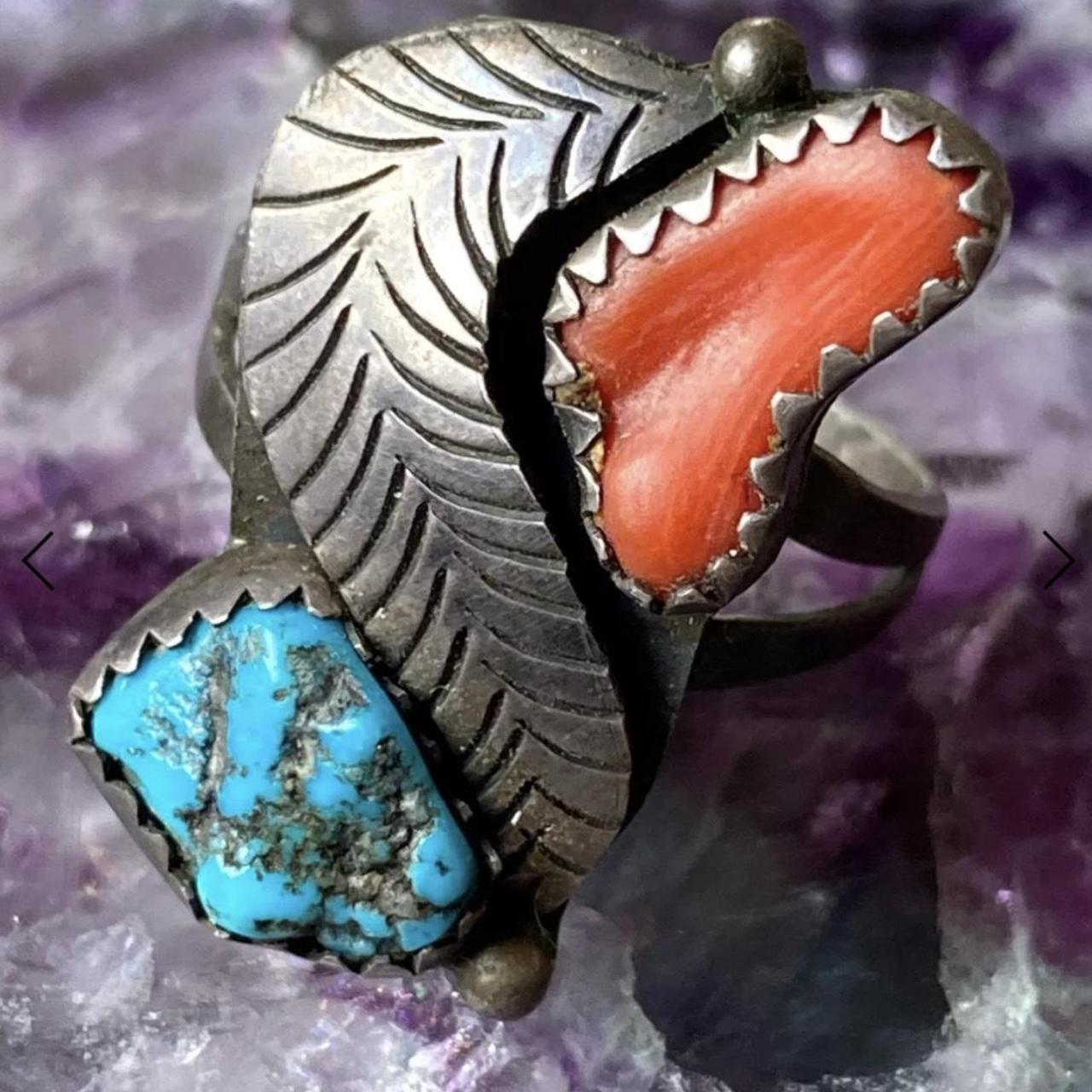 Native Women's Ring - Multi/Silver – Size 8 • Vin… - image 1